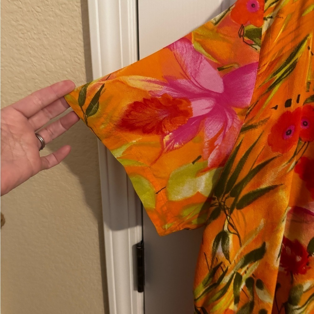Draper's & Damon's Tropical Button Blouse Plus Size 3X - Picture 3 of 6